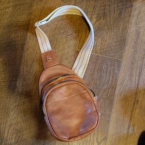 Tan Leather Crossbody Bag